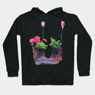 Old shoes with flowers Hoodie